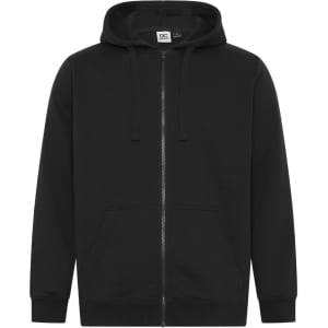 A black Celtic full-zip hoodie featuring a front zipper, drawstring hood, and two front pockets.