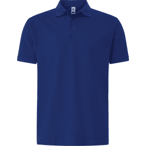 A navy blue Men's Prime Polo shirt featuring a collar and a logo on the chest.