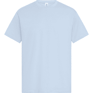 Light blue men's t-shirt, featuring short sleeves and a classic crew neckline. Includes a branded tag.