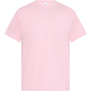 A pink men's t-shirt with short sleeves and a simple design. The shirt features a logo on the tag.