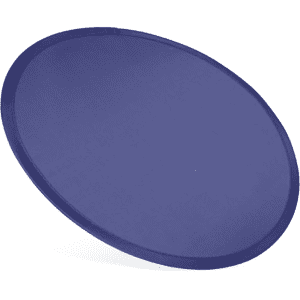 A purple nylon foldable flyer with a rounded design, suitable for throwing and recreational activities.