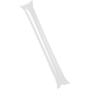 A pair of inflatable cheering sticks in bright colours, featuring rounded ends and a branding logo.