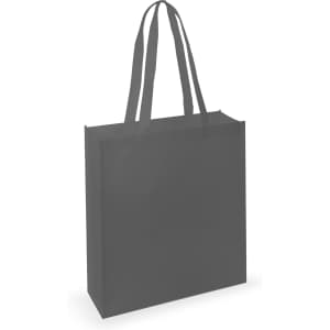A grey tote bag with two handles and a minimalist design, suitable for shopping or everyday use.