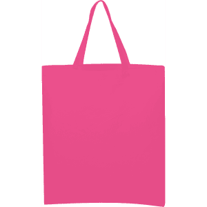 A pink calico tote bag with short handles, featuring a simple design and no additional text or graphics.