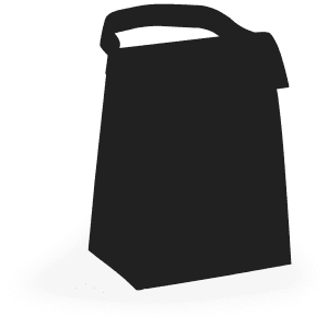A black cooler bag with a grip handle, designed for transporting beverages and perishable items.