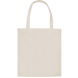 A beige hemp tote bag without a gusset, featuring two shoulder straps and a plain design.