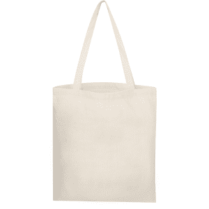 A plain cream hemp tote bag with two sturdy handles and no gusset, featuring a simple design.
