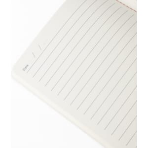 An open A5 thin PU cover notebook featuring lined pages and a section for the date, with a clean, minimalist design.