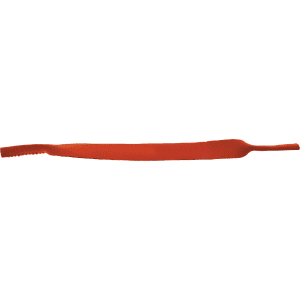 An orange sublimated sunglasses strap with a logo, designed for leisure and outdoor activities.