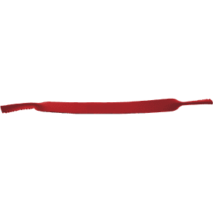 A red sublimated sunglasses strap with a textured grip. The strap includes branding.