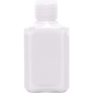 A white bottle of 60ml sunscreen lotion, featuring a secure cap and a plain label.