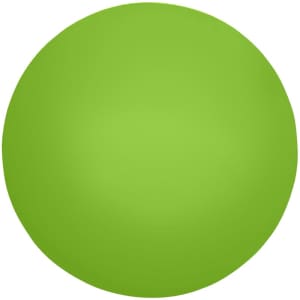 A round green stress ball with a smooth surface, designed as a fun and stress-relieving product.