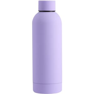 A drink bottle in a soft purple shade with a sleek design and a visible logo.