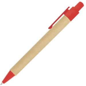 A red and brown Aquila pen with a plastic clip and a sleek design, ideal for various writing tasks.
