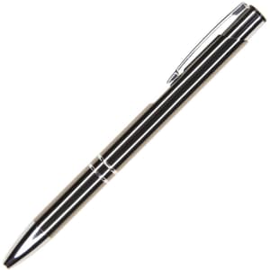 Auzon Pen in silver and black, featuring a sleek metal design and a logo on the barrel.