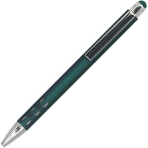 A green Gatling aluminium pen with a shiny silver tip and a sleek design, featuring a logo on the clip.