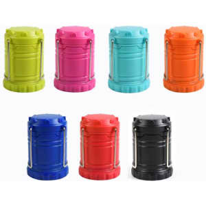 A series of eight drink bottles in varying colours: pink, turquoise, orange, yellow, black, and more, each with a carrying handle.