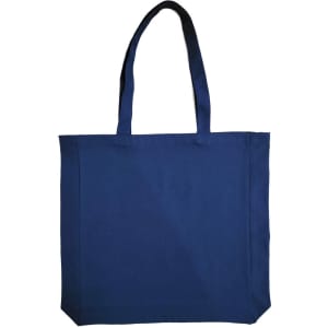 A navy blue tote bag with two shoulder straps and a simple design, featuring no text or logos.