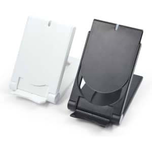 A wireless charger set featuring one black charger and one white charger, both designed for mobile devices.
