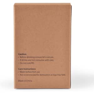 A brown cardboard box containing instructions, labeled as "Kick Coffee Cup with Jelly Beans." It has a logo.