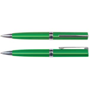 A set of Gemini Metallic Pens in vibrant green, featuring sleek metal accents and a smooth design.