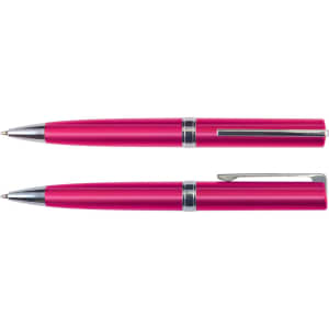 A pair of Gemini Metallic Pens in vibrant pink. The pens feature a sleek, metal design with shiny accents.