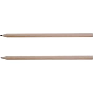 Two grey-lead pencils with sharpened wood bodies, showcasing a minimalist and natural design.