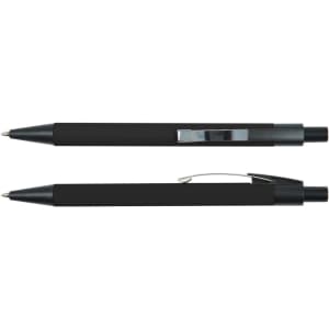 A metal pen set featuring the Orlando Mirror Pen in a sleek black design with a chrome accent.