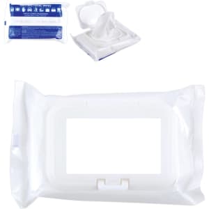 A pack of Aqua Wet Wipes in white packaging with a flip-top lid, featuring a logo.
