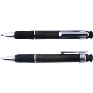 A set of Chrystalis Pens featuring a sleek black design with chrome accents and a rubber grip.