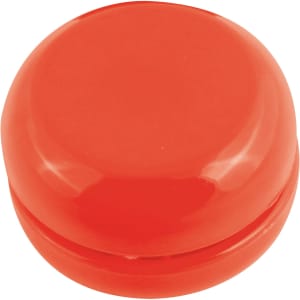 A bright orange Zippy Yo-Yo, featuring a smooth, rounded top design.