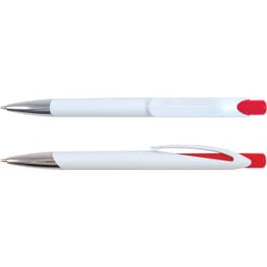 A set of Falcon Pens in a sleek design featuring white barrels with red accents and silver clip details.