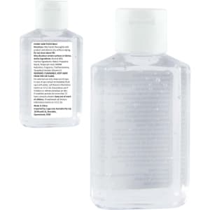 Clear, rectangular bottle of Splash Gel Hand Sanitiser with a flip-top cap, containing a transparent gel.