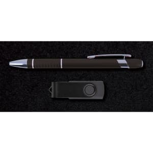 A pen and a keychain flashlight are featured in the Alliance Gift Set, presented against a dark background.