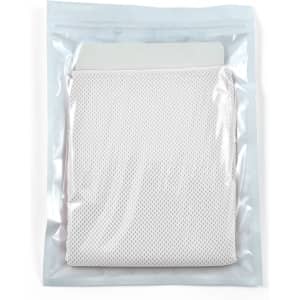 A cooling towel in a pouch, featuring a textured, breathable fabric, packaged in a clear plastic seal.