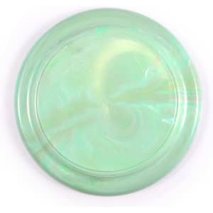 A green translucent flyer with a marbled design, showcasing the product's unique color and finish.