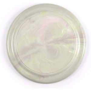 A recycled flyer in a marbled design with light pastel colors.