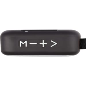 A portable Jive Speaker with control buttons for adjusting volume and playback.