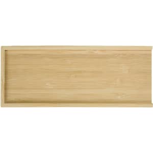 A bamboo game tray from the Dominator Set, featuring a smooth surface and a raised edge.