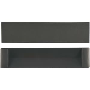 A black packaging box, featuring a removable top and bottom section for a writing instrument.