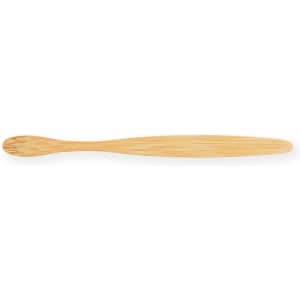 A bamboo toothbrush, featuring a sleek and environmentally friendly design.