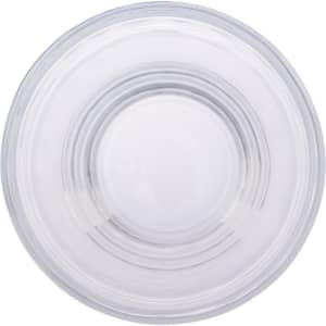 A reusable coffee cup with a flip lid, designed for drinks. The cup has a clear, smooth surface and a circular base.