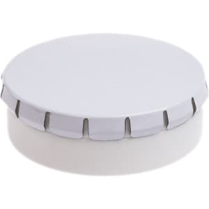 A mint tin with a white lid, designed for holding mints.