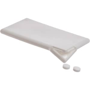 A pack of rectangular sugar-free breath mints with two mints visible beside the pack. The packaging is white and simple.