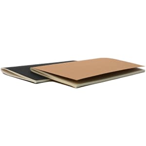 Two notebooks displayed: one with a black cover and one with a brown cover, both featuring a simple design.