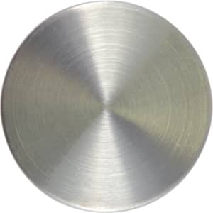 A drink bottle cap in brushed stainless steel, featuring a smooth, reflective surface.