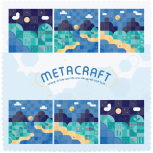 A microfibre lens cloth featuring a colourful pattern of landscapes, buildings, and a logo in the centre.