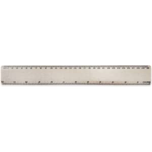 A 30cm wheatstraw ruler in a neutral tone, featuring metric measurements along its length and a logo.