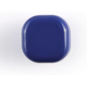A square, navy blue container of Cube Lip Balm with a smooth, glossy surface and rounded edges.