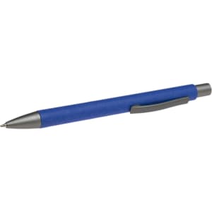 A blue Aspen Paper Pen with a metallic silver clip and tip.